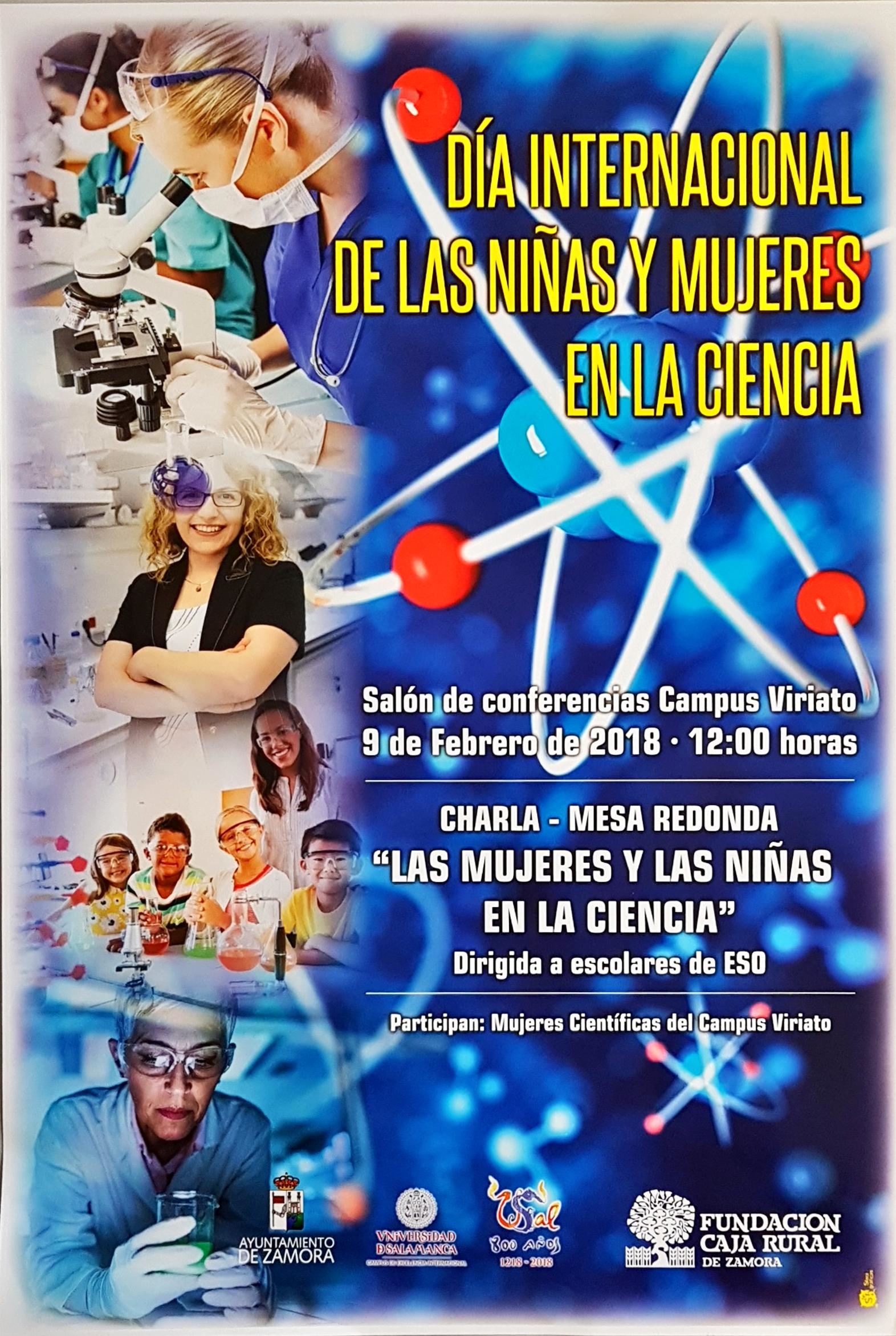 Cartel Charla coloquio Día Internacional de la Mujer y la Niña en la Ciencia